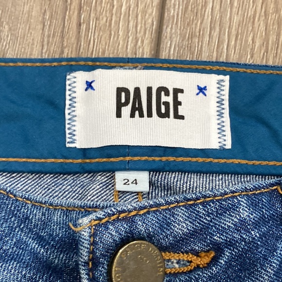 PAIGE Kylie Crop Distressed Semi Destructed Crop Jeans Sz 24 - Picture 5 of 14